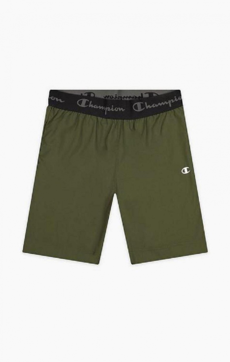 Champion Logo Tape Microfibre Performance Shorts Shorts Herre Grøn | 1328-GHIEO