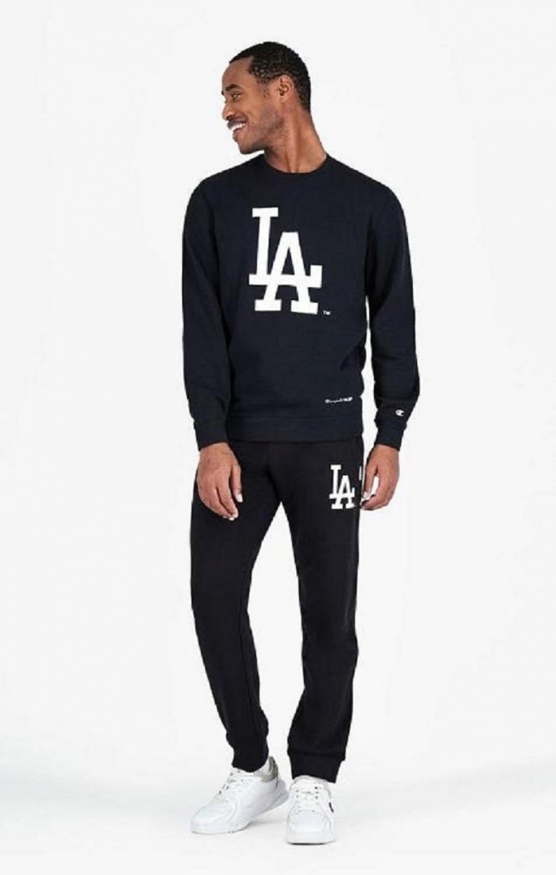 Champion Los Angeles MLB Sweatshirt Sweatshirts Herre Sort | 6394-BFUCH