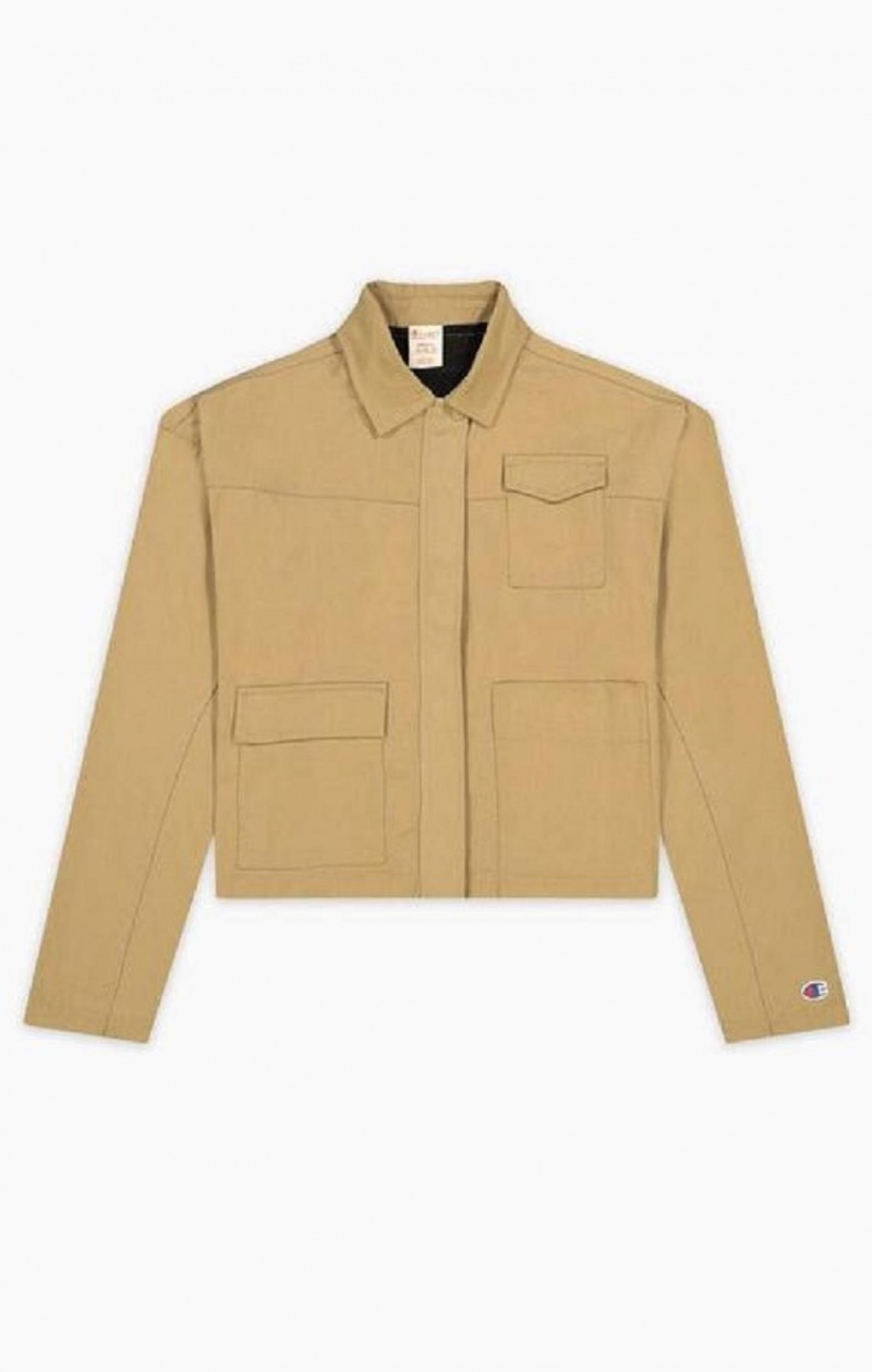 Champion Military Inspired Cropped Jacket Jakker Dame Lysebrune | 1679-YFHWC