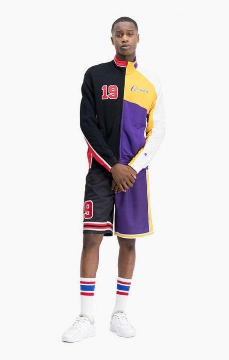 Champion NBMIX Patchwork 'Champion 19' Basketball Jacket Jakker Herre Sort | 8597-TPWIL