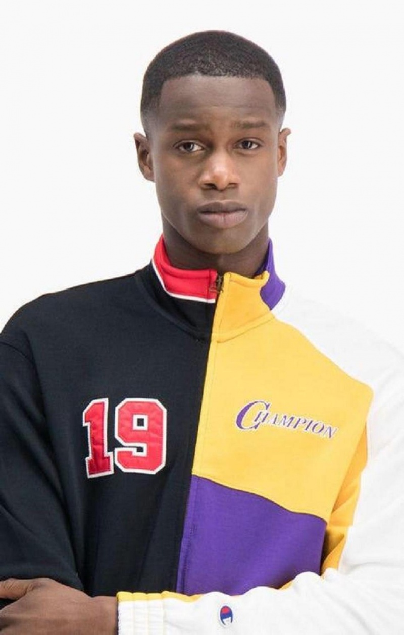 Champion NBMIX Patchwork 'Champion 19' Basketball Jacket Jakker Herre Sort | 8597-TPWIL