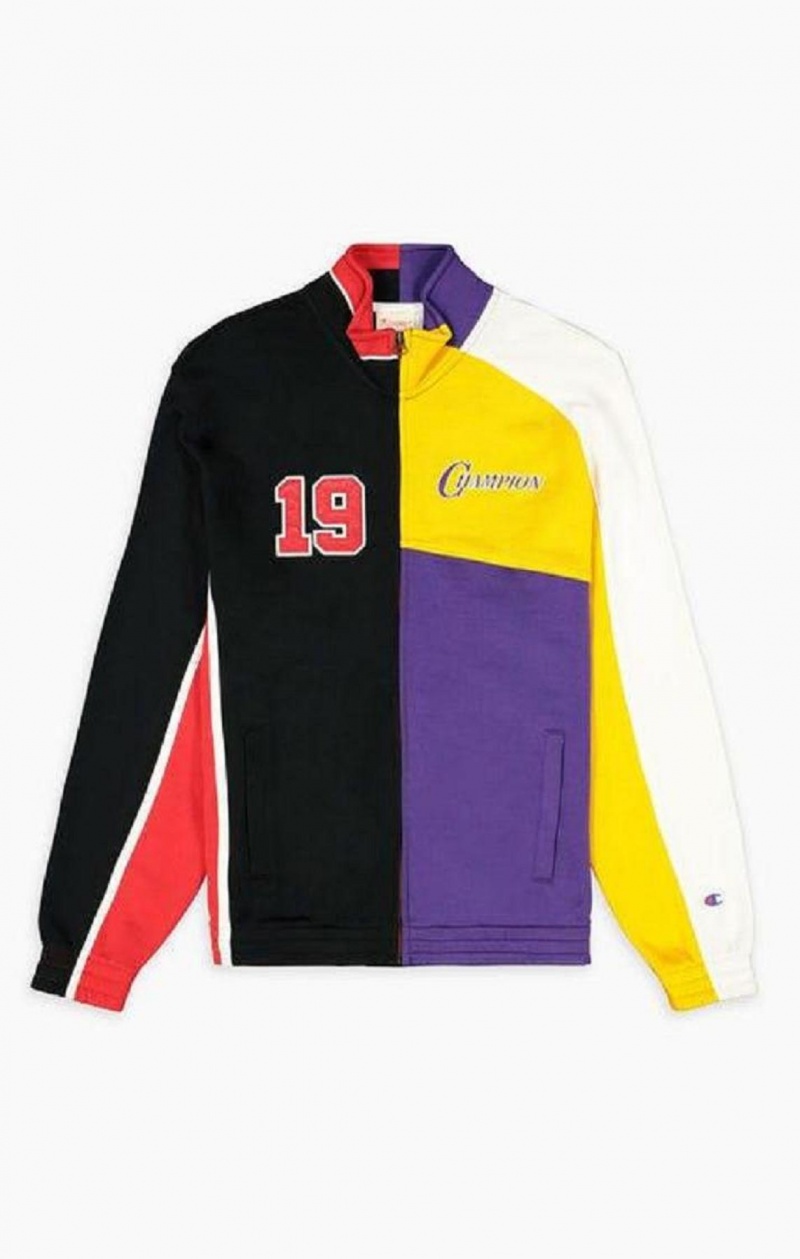 Champion NBMIX Patchwork 'Champion 19' Basketball Jacket Jakker Herre Sort | 8597-TPWIL