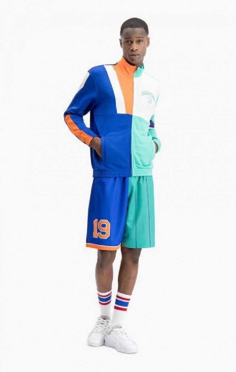 Champion NBMIX Patchwork 'Champion 19' Basketball Jacket Jakker Herre Blå | 7412-JUGXQ