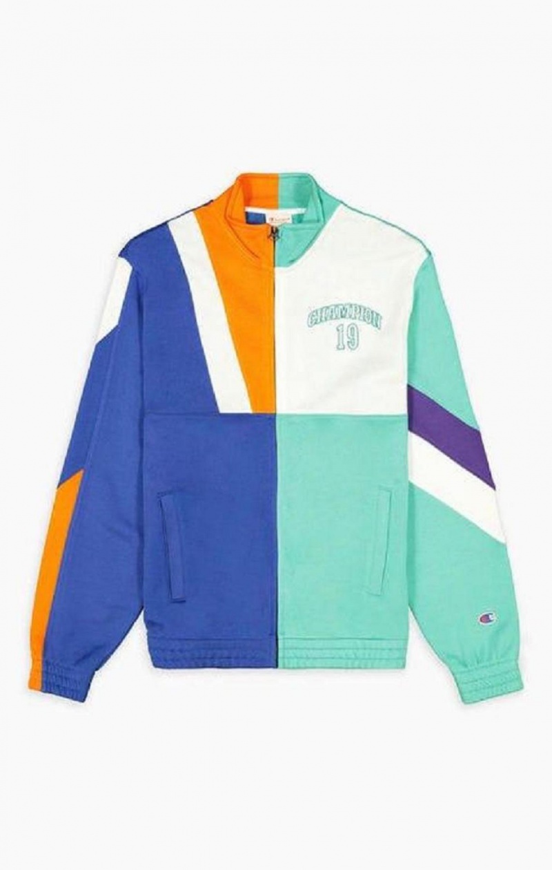 Champion NBMIX Patchwork 'Champion 19' Basketball Jacket Jakker Herre Blå | 7412-JUGXQ