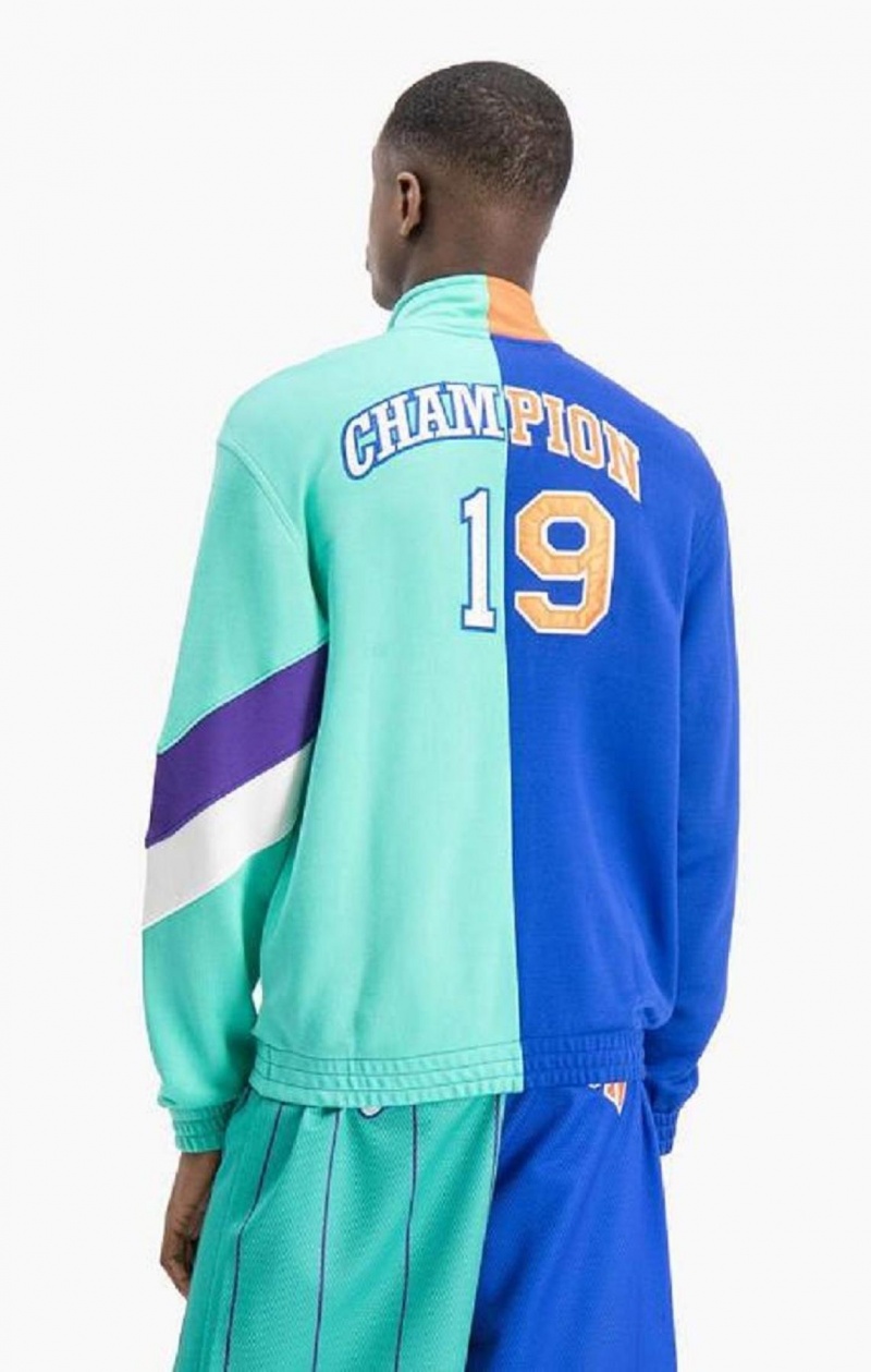 Champion NBMIX Patchwork \'Champion 19\' Basketball Jacket Jakker Herre Blå | 7412-JUGXQ