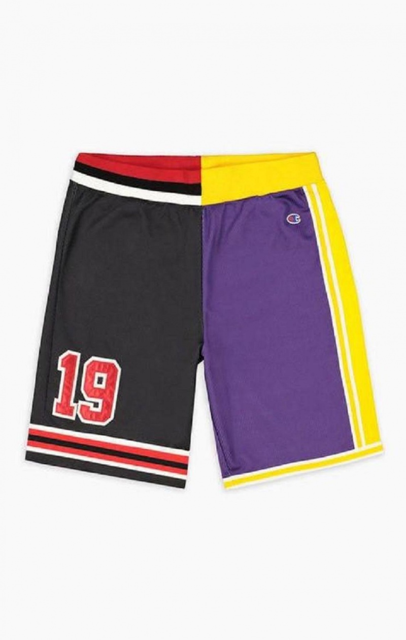 Champion NBMIX Patchwork 'Champion 19' Basketball Shorts Shorts Herre Sort Lilla | 5740-JKRBA