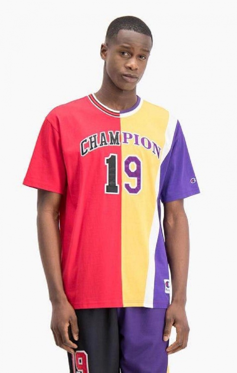 Champion NBMIX Patchwork 'Champion 19' Basketball T Shirts Herre Rød | 1604-LSVXD