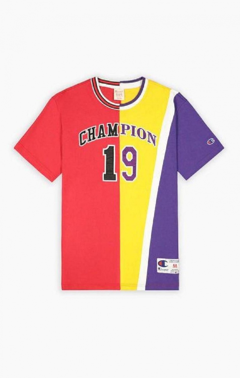 Champion NBMIX Patchwork 'Champion 19' Basketball T Shirts Herre Rød | 1604-LSVXD