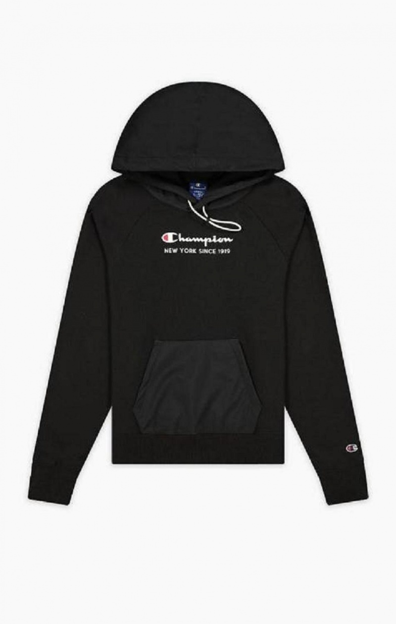 Champion New York Hoodie Hættetrøje Dame Sort | 8421-WISFR