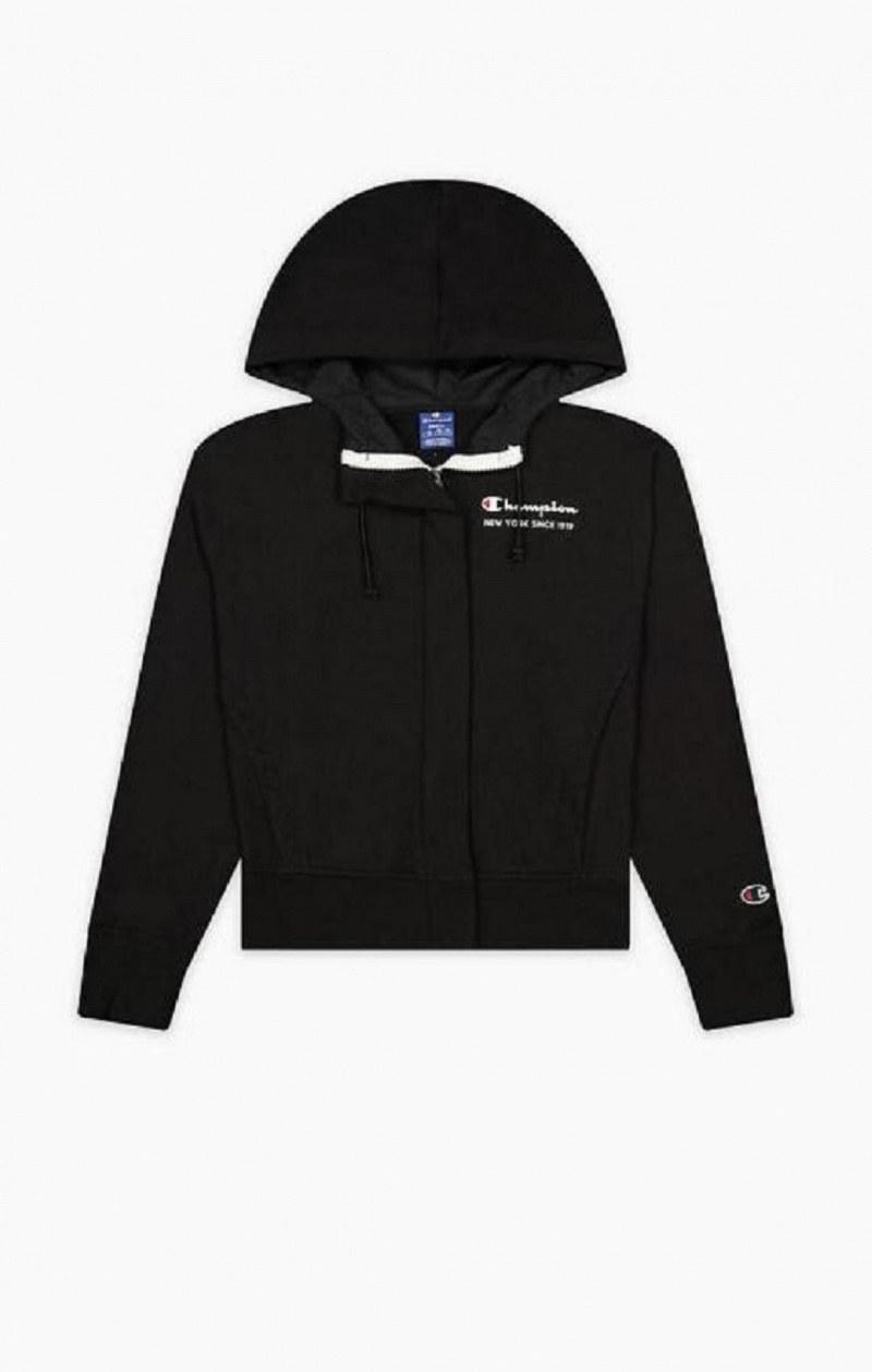 Champion New York Hoodie Hættetrøje Dame Sort | 9384-CERYV