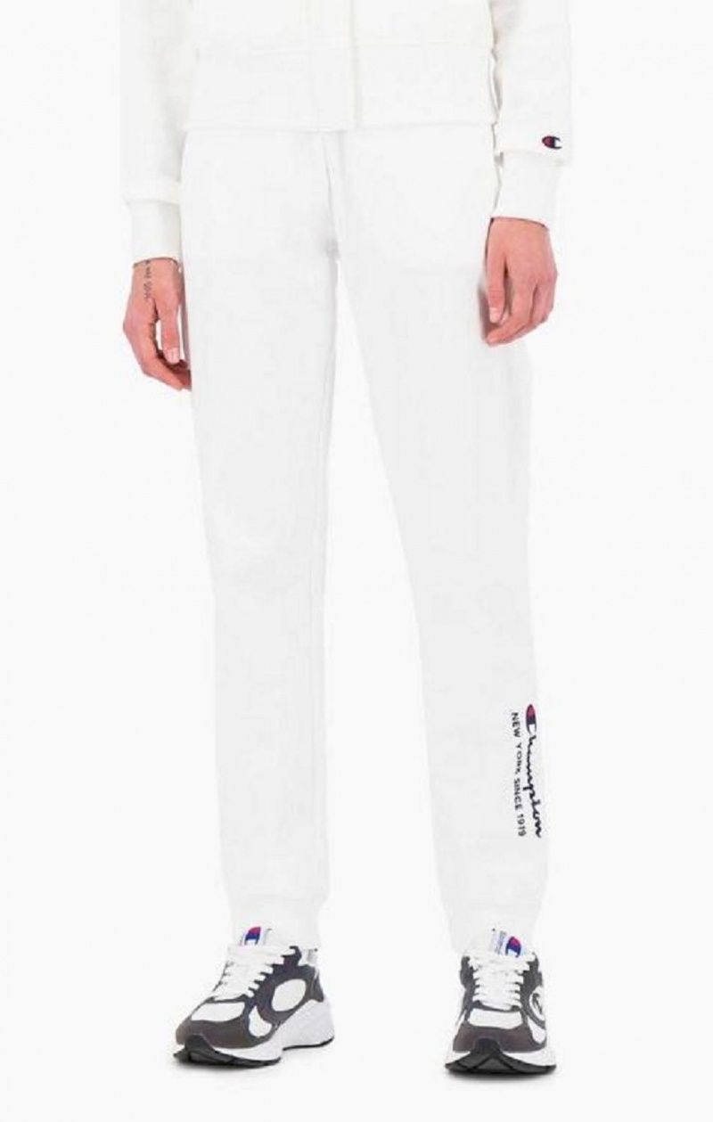 Champion New York Joggers Joggingbukser Dame Hvide | 1026-ZKIWG