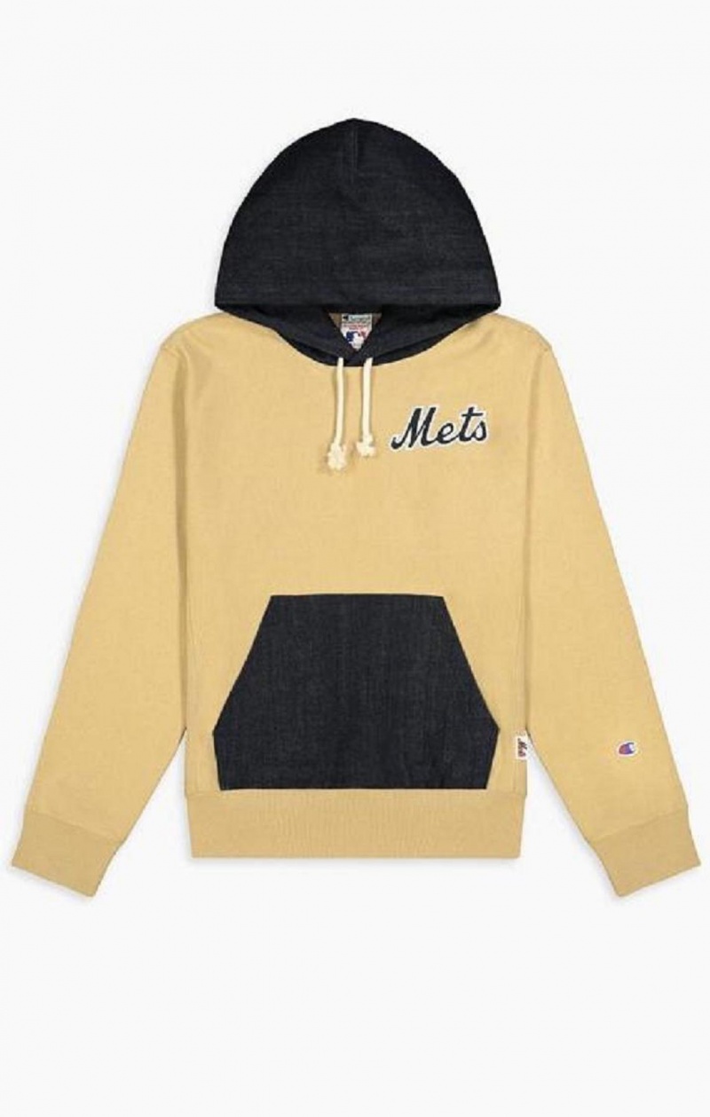 Champion New York MLB Hoodie Hættetrøje Herre Beige | 1469-CGVEA