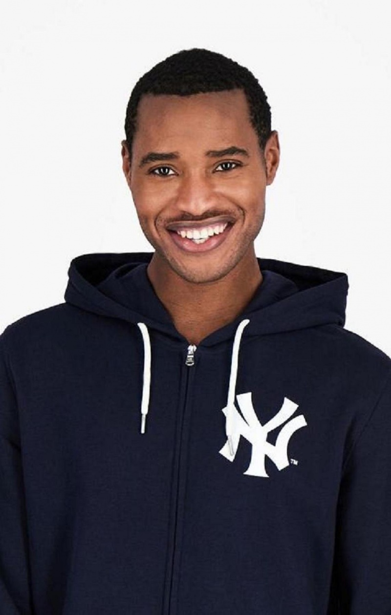 Champion New York MLB Hoodie Hættetrøje Herre Mørkeblå | 4735-NYDAJ