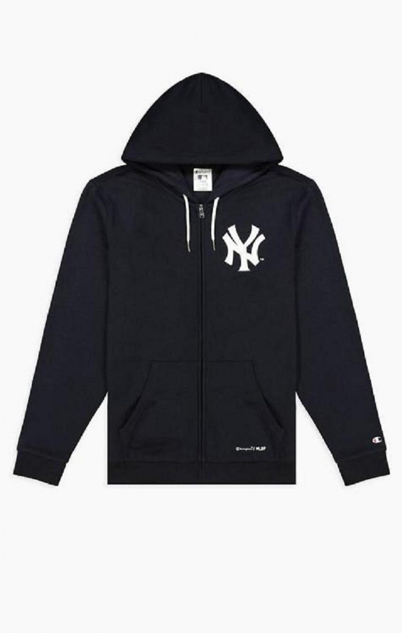 Champion New York MLB Hoodie Hættetrøje Herre Mørkeblå | 4735-NYDAJ