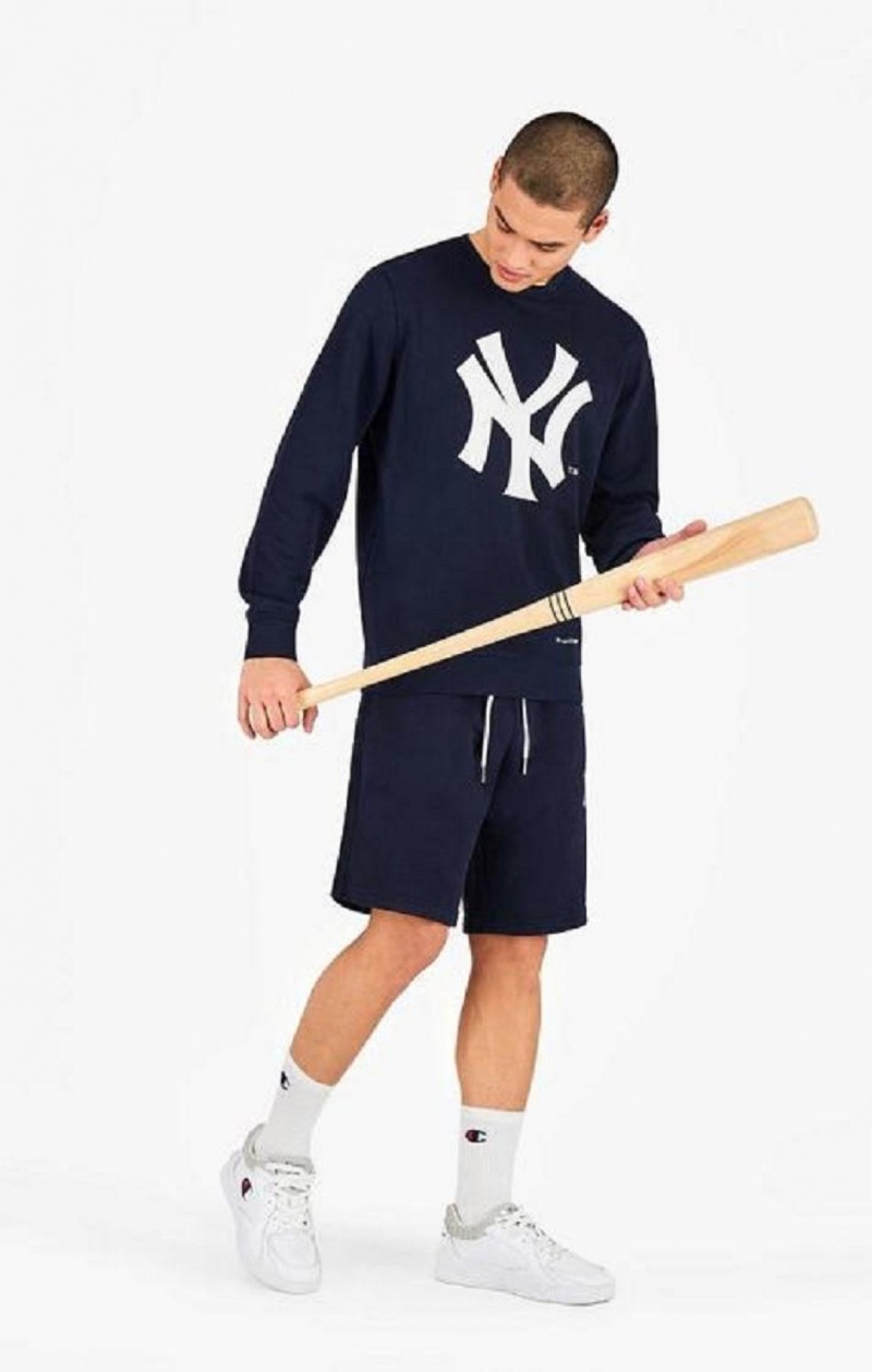 Champion New York MLB Sweatshirt Sweatshirts Herre Mørkeblå | 2475-EXRWK