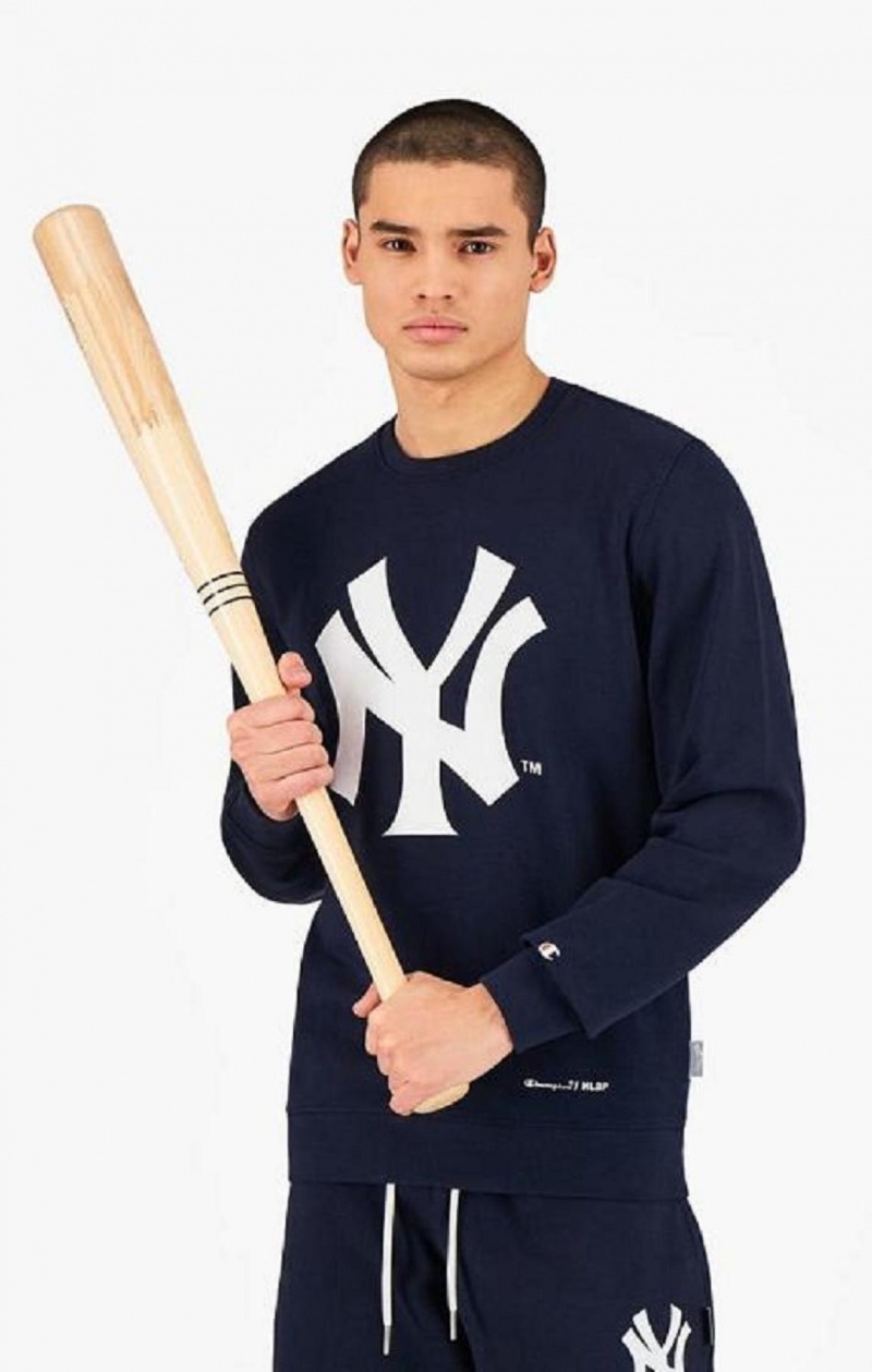 Champion New York MLB Sweatshirt Sweatshirts Herre Mørkeblå | 2475-EXRWK