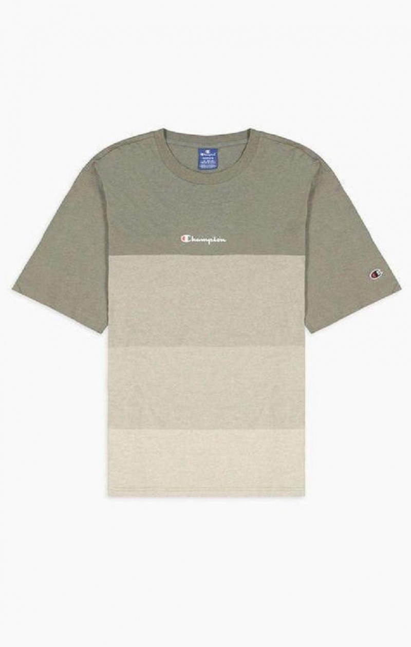 Champion Ombré Panelled T-Shirt T Shirts Herre Grøn | 4087-TIKYF