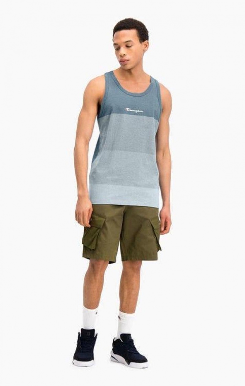 Champion Ombré Panelled Tank Top T Shirts Herre Blå | 6148-STHFV