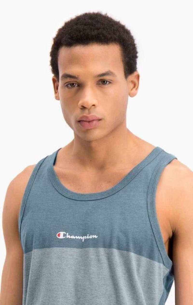 Champion Ombré Panelled Tank Top T Shirts Herre Blå | 6148-STHFV