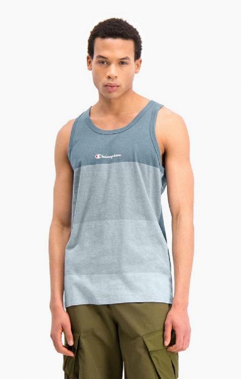 Champion Ombré Panelled Tank Top T Shirts Herre Blå | 6148-STHFV