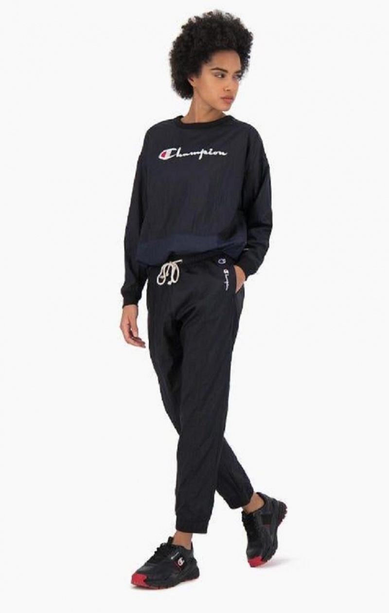 Champion Panel Detail Cuffed Track Pants Joggingbukser Dame Sort | 1243-HYAJU