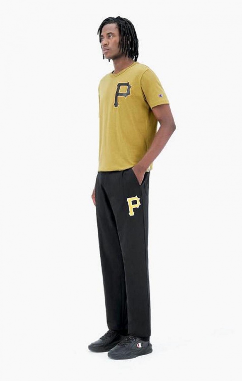 Champion Pittsburgh MLB Lige Hem Woven Trousers Joggingbukser Herre Sort | 0294-YRJSI