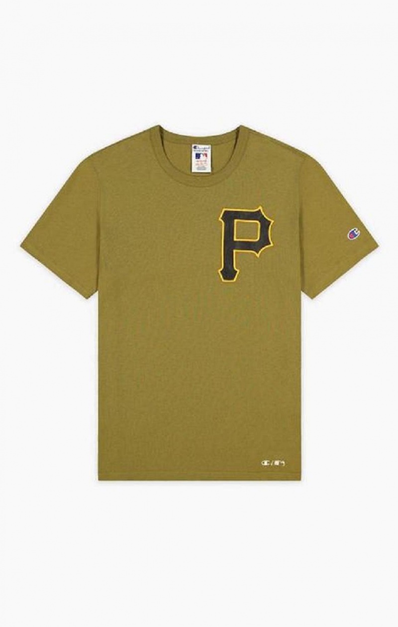 Champion Pittsburgh MLB T-Shirt T Shirts Herre Olivengrøn Grøn | 6023-BAJNW