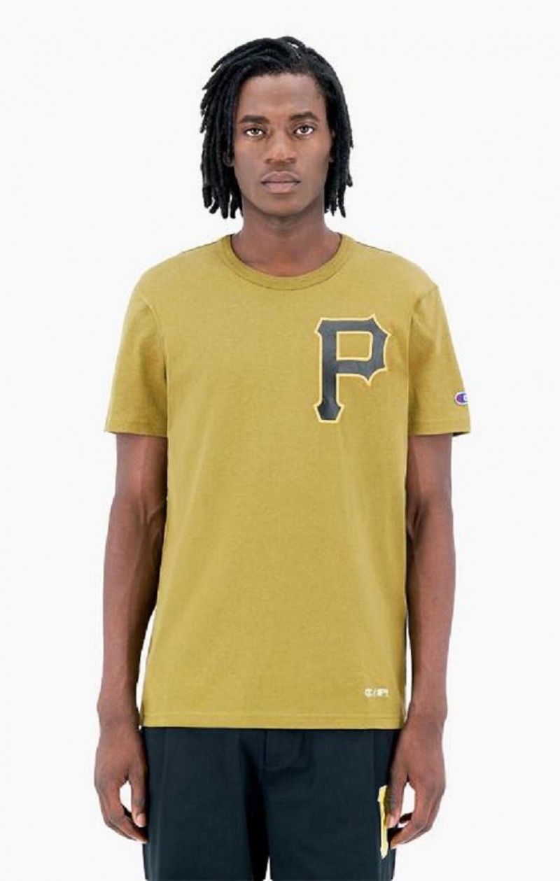 Champion Pittsburgh MLB T-Shirt T Shirts Herre Olivengrøn Grøn | 6023-BAJNW