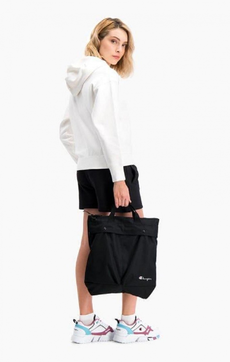 Champion Pocket Front Zip Tote Bag Tasker Dame Sort | 8495-BMSEX