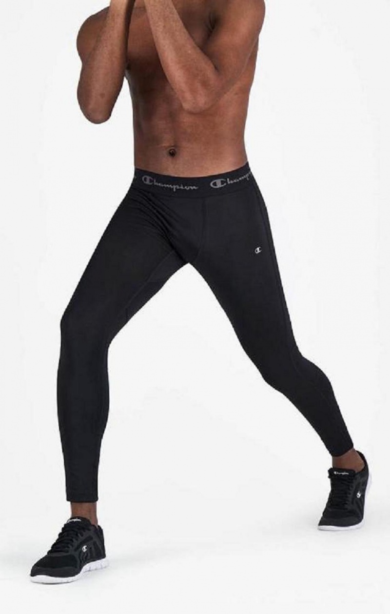 Champion Quick Dry Compression Trænings Leggings Joggingbukser Herre Sort | 7498-JKPTA