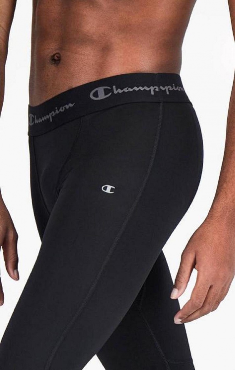 Champion Quick Dry Compression Trænings Leggings Joggingbukser Herre Sort | 7498-JKPTA