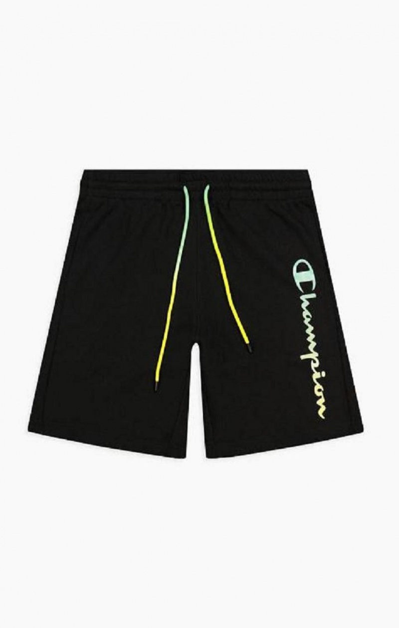 Champion Rainbow Script Logo Sweat Shorts Shorts Herre Sort | 2175-ZOWDP