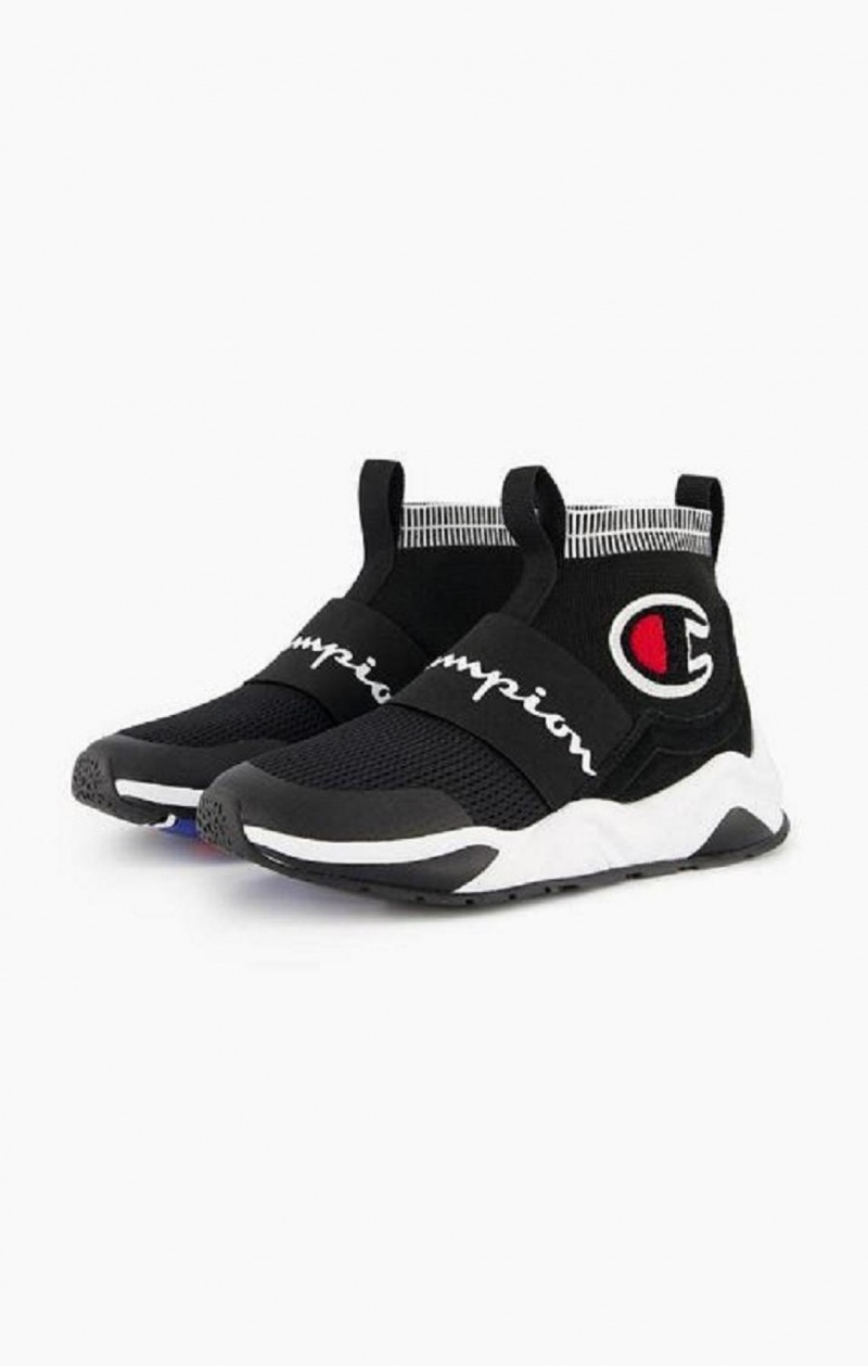 Champion Rally C Logo Sock Runner Trainers Sportssko Herre Sort | 7841-AXPDY