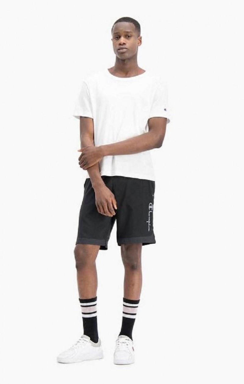 Champion Reflective Script Logo Shorts Shorts Herre Sort | 9758-YIWFP