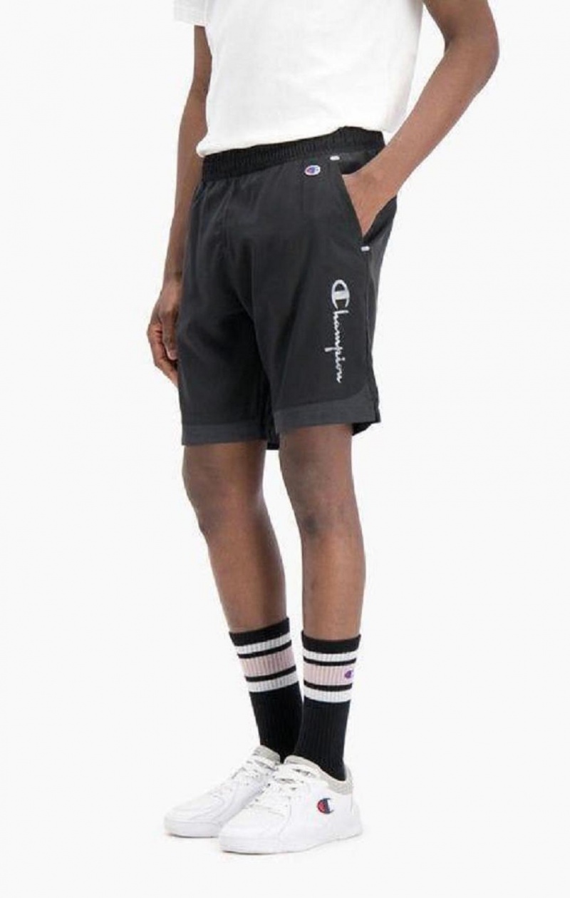 Champion Reflective Script Logo Shorts Shorts Herre Sort | 9758-YIWFP