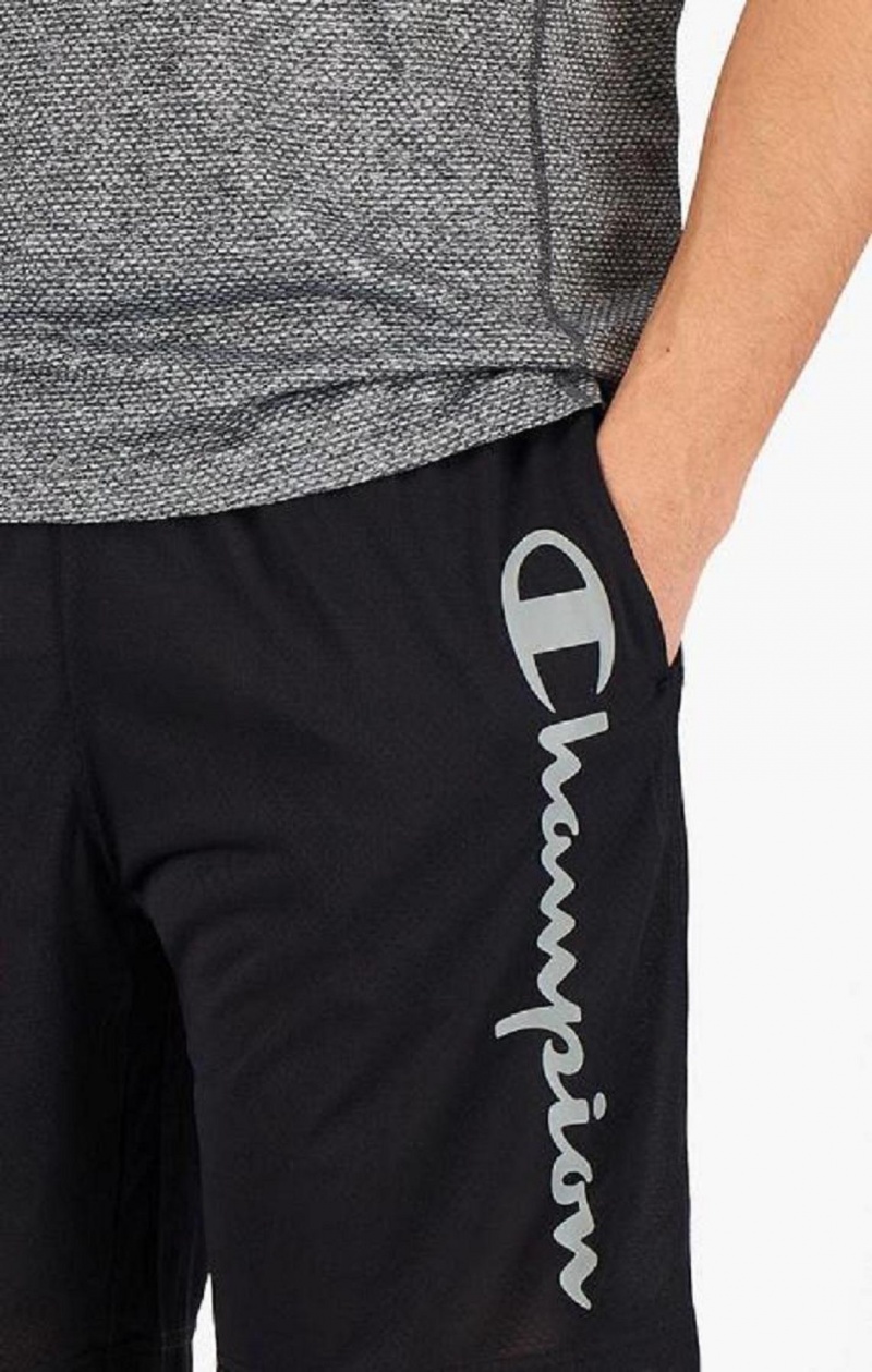 Champion Reflective Script Logo Shorts Shorts Herre Sort | 4725-ETZKA