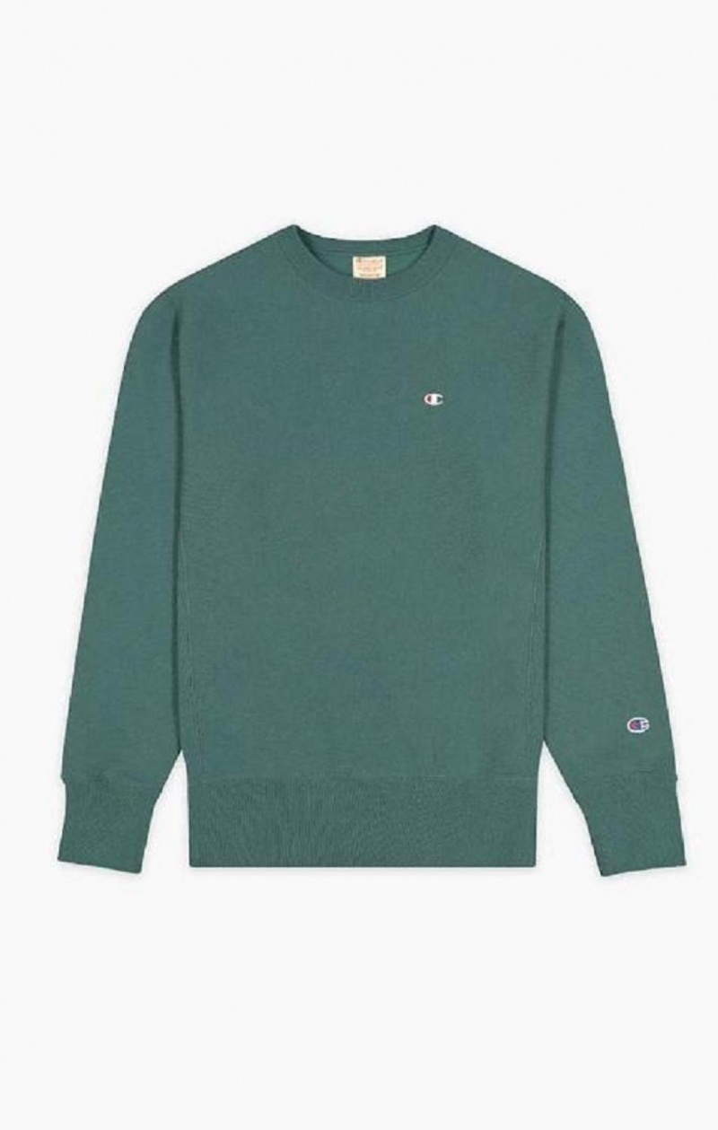 Champion Reverse Weave Sweatshirt Sweatshirts Herre Grøn | 8725-VRLFB