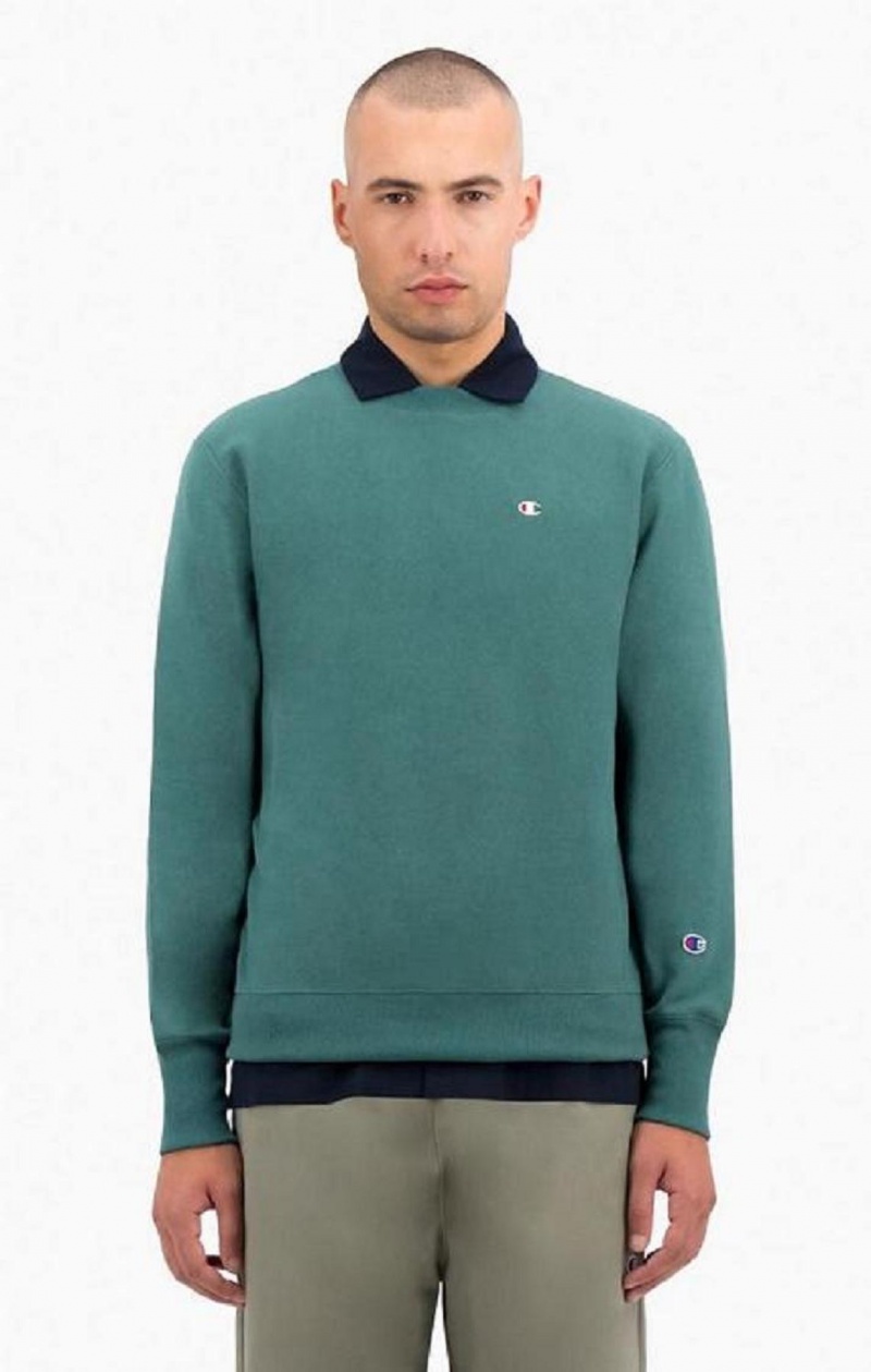 Champion Reverse Weave Sweatshirt Sweatshirts Herre Grøn | 8725-VRLFB