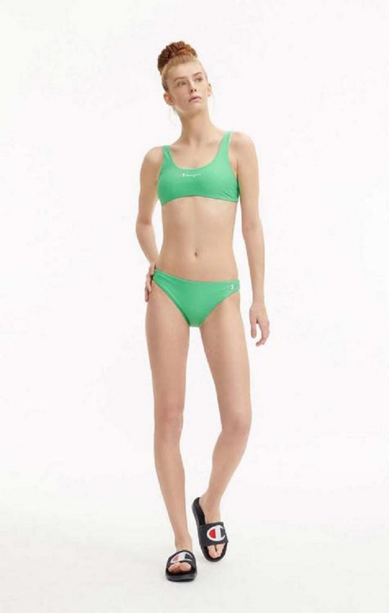 Champion Reversible 'C' Logo Patch Bikini Bottoms Badetøj Dame Grøn | 4816-ZEDGW