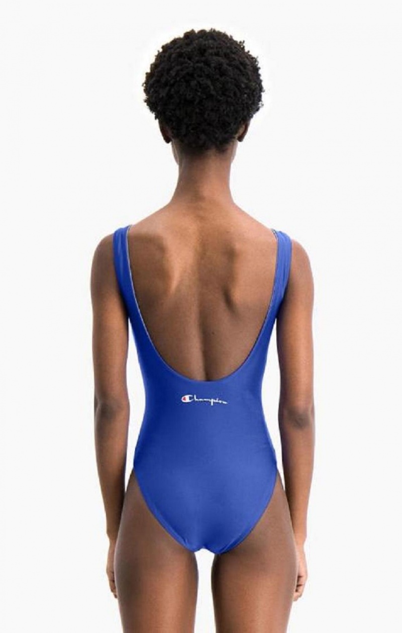 Champion Reversible Script Logo Swimsuit Badetøj Dame Blå | 1850-JWIAC