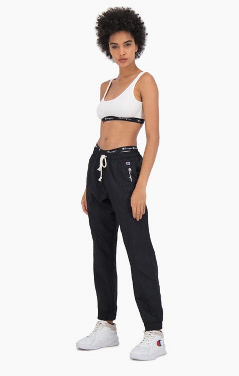 Champion Ribbet Bomulds Logo Trim Bralette Badetøj Dame Hvide | 2408-IFYBQ