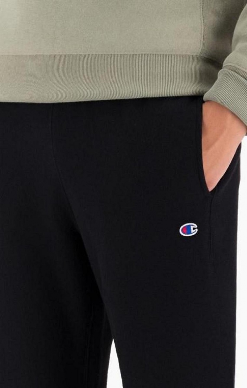 Champion Ribbet Cuffed Reverse Weave Joggers Joggingbukser Herre Sort | 1940-GWEMI