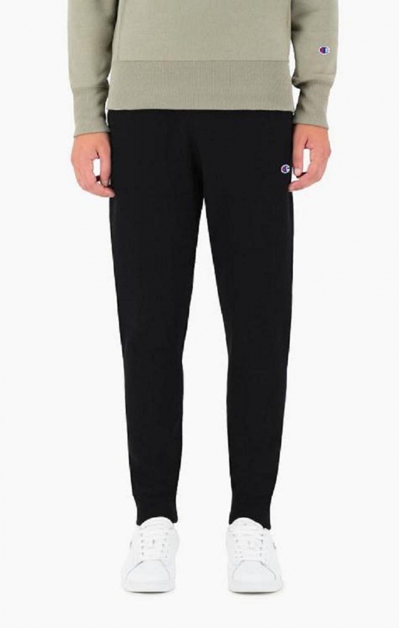 Champion Ribbet Cuffed Reverse Weave Joggers Joggingbukser Herre Sort | 1940-GWEMI