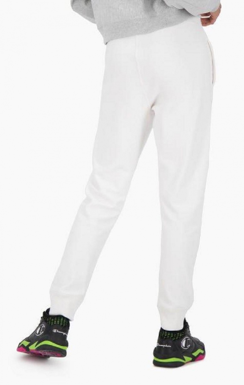 Champion Ribbet Cuffed Stretch Reverse Weave Joggers Joggingbukser Dame Hvide | 6589-QUOGP