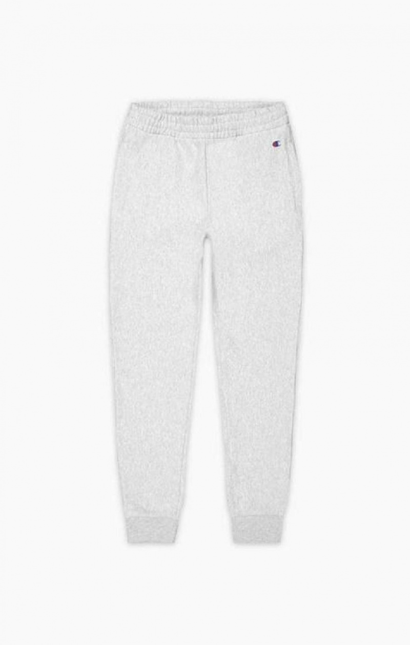 Champion Ribbet Cuffed Stretch Reverse Weave Joggers Joggingbukser Dame Lysegrå | 5946-ABEMX