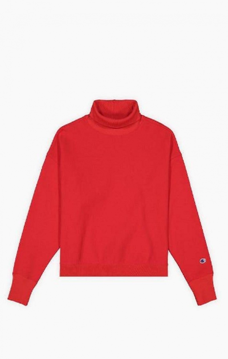 Champion Roll Neck Reverse Weave Sweatshirt Sweatshirts Dame Sort | 7023-RZTSL