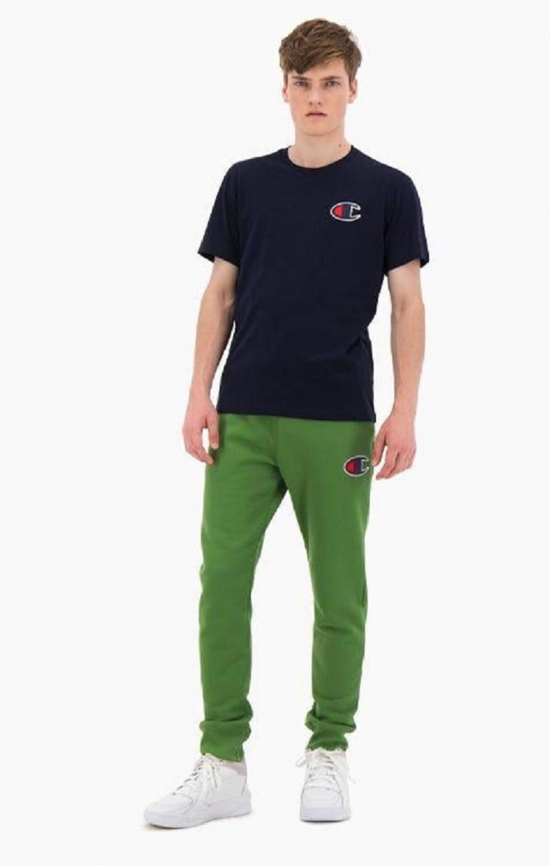 Champion Ruskind C Bomulds Terry Cuffed Joggers Joggingbukser Herre Grøn | 3461-GDIJL