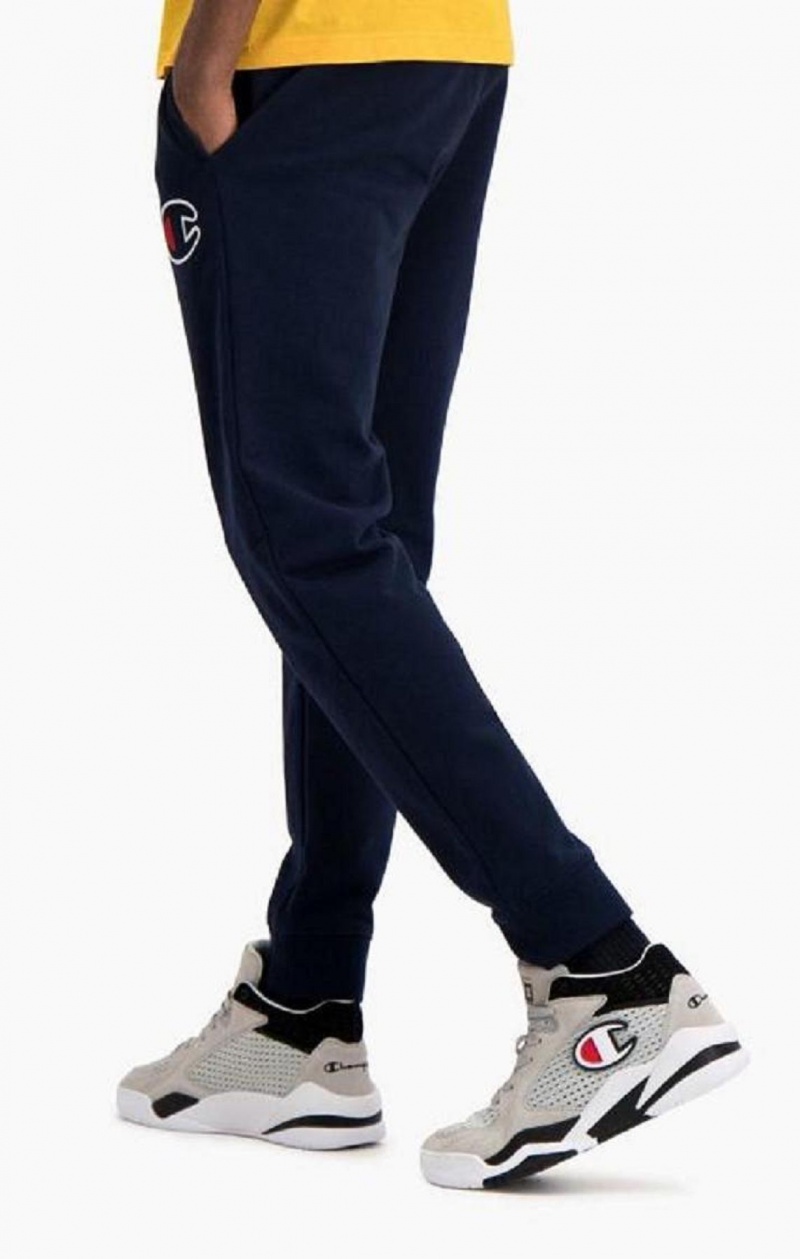 Champion Satin C Logo Bomulds Terry Joggers Joggingbukser Herre Mørketurkis | 5690-XPKVS