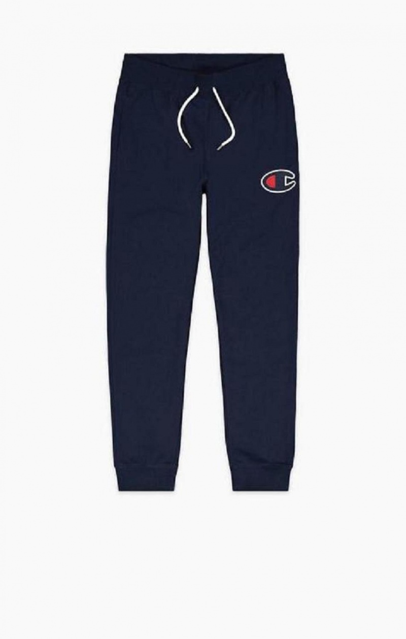 Champion Satin C Logo Bomulds Terry Joggers Joggingbukser Herre Mørketurkis | 5690-XPKVS