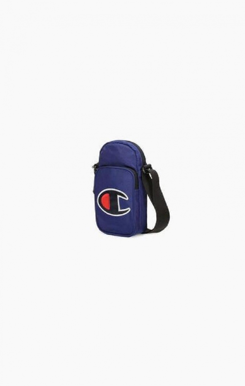 Champion Satin C Logo Patch Double Páskové Crossbody Bag Tasker Herre Blå | 1578-SGVWX